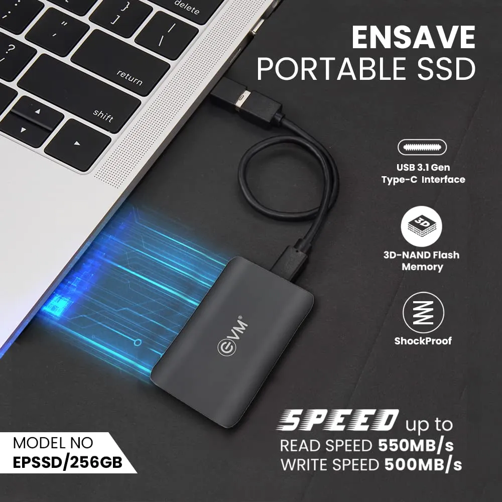 EVM External SSD 256GB Ensave Type-C view 3